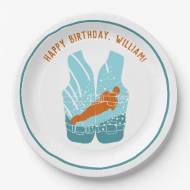 ウォータースキーライフジャケットグラフィックパーソナライズされた ペーパープレート