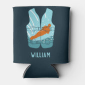 ウォータースキーライフジャケットグラフィックパーソナライズされた 缶クーラー (正面)