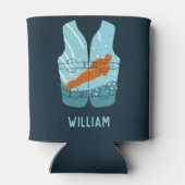 ウォータースキーライフジャケットグラフィックパーソナライズされた 缶クーラー (裏面)