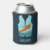 ウォータースキーライフジャケットグラフィックパーソナライズされた 缶クーラー (缶裏面)