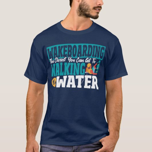 ウォータースキー スポーツ ウォータースポーツ ウェイクボード アート ジャージ Tシャツ (正面)