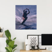 ウォータースキー – 青 ポスター (ホームオフィス)