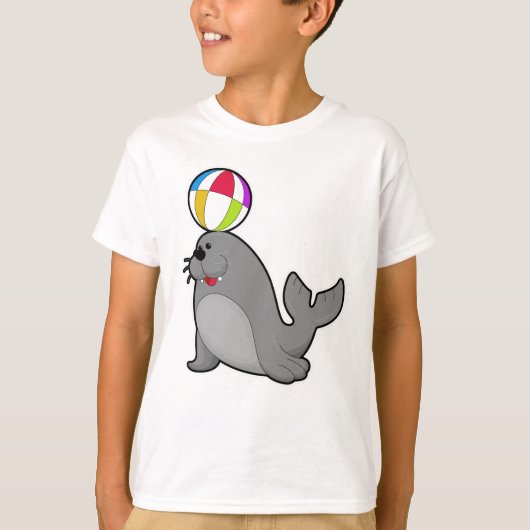 ウォータースポーツで水球を使用してシール Tシャツ (正面)