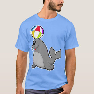 ウォータースポーツで水球を使用してシール Tシャツ