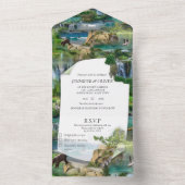 ウォータースポーツのアクティビティすべてを1つの結婚式の招待 オールインワン招待状 (内側)