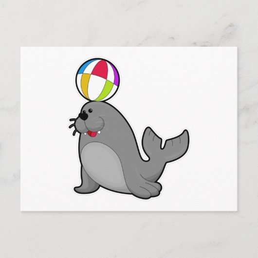ウォータースポーツの水球でアザラシ ポストカード (正面)