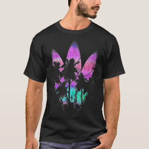 ウォータースポーツサーファーパームツリーズサーフボードVAPORWAVE Tシャツ