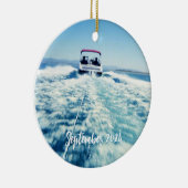 ウォータースポーツパーソナライズされたスピードボートの写真 セラミックオーナメント (右)