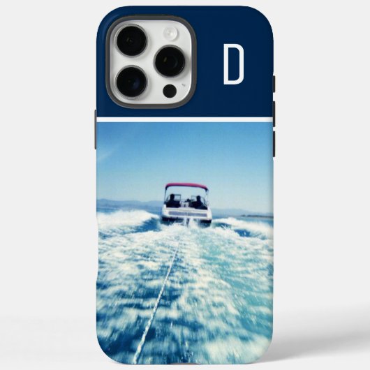 ウォータースポーツ縦型モノグラムのフォトネイビーブルー Case-Mate iPhoneケース (裏面)