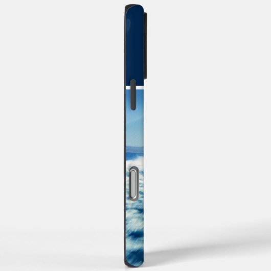 ウォータースポーツ縦型モノグラムのフォトネイビーブルー Case-Mate iPhoneケース (裏面 / 右)