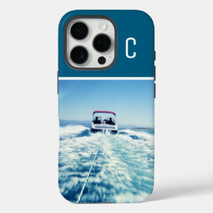 ウォータースポーツ 縦位置 写真 モノグラム オーシャンブルー iPhone 16 PROケース