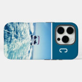 ウォータースポーツ 縦位置 写真 モノグラム オーシャンブルー Case-Mate iPhoneケース (裏面 (横))