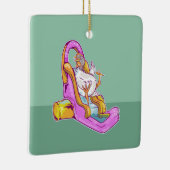 ウォータースライダーに乗った鶏 セラミックオーナメント (右)