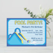 ウォータースライドの誕生日 招待状 (スタンド正面)