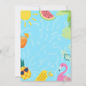 ウォータースライドウォータースライドパークスプラッシュガール誕生日 招待状 (裏面)