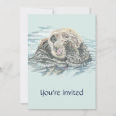 ウォータースライドウォーターパークバースデーパーティー招待状 招待状 (正面)