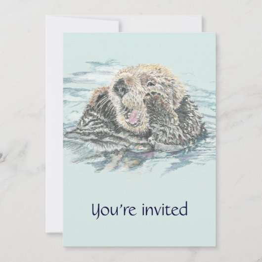 ウォータースライドウォーターパークバースデーパーティー招待状 招待状 (正面)