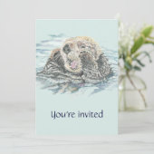 ウォータースライドウォーターパークバースデーパーティー招待状 招待状 (スタンド正面)