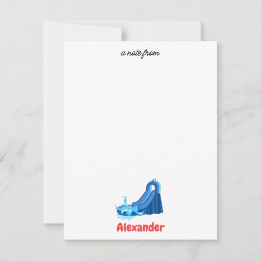 ウォータースライドキッズサマースプラッシュ誕生日 ノートカード (正面)