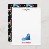 ウォータースライドキッズサマースプラッシュ誕生日 ノートカード (正面/裏面)