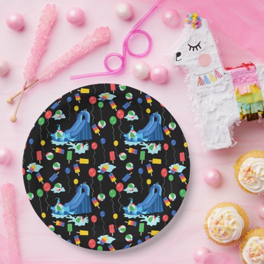 ウォータースライドキッズサマーボーイガールおもしろい ペーパープレート (パーティー)