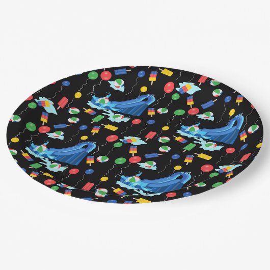 ウォータースライドキッズサマーボーイガールおもしろい ペーパープレート (アングル)