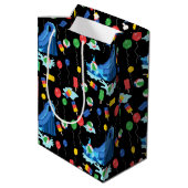 ウォータースライドキッズサマーボーイガールおもしろい ミディアムペーパーバッグ (裏面アングル)