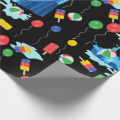 ウォータースライドキッズサマーボーイガールおもしろい ラッピングペーパー (角)