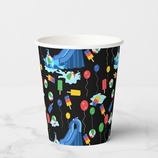 ウォータースライドキッズサマーボーイガールおもしろい 紙コップ (裏面)