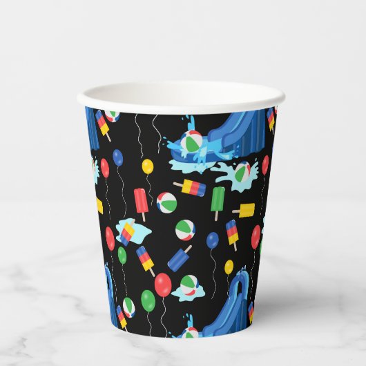 ウォータースライドキッズサマーボーイガールおもしろい 紙コップ (正面)