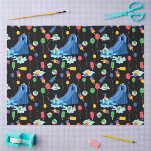 ウォータースライドキッズサマーボーイガールおもしろい 薄葉紙 (クラフト)