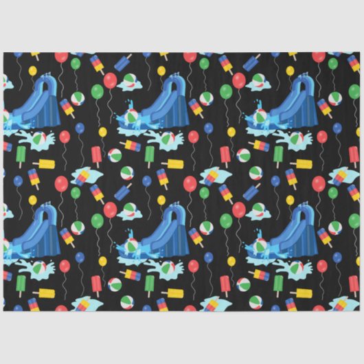 ウォータースライドキッズサマーボーイガールおもしろい 薄葉紙 (正面)