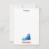 ウォータースライドキッズサマー スプラッシュバースデー サンキューカード (正面)