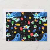 ウォータースライドサマースプラッシュフォト誕生日 招待状 (裏面)