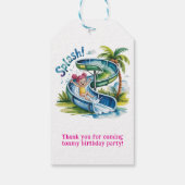 ウォータースライドスプラッシュガールバースデーパーティーありがとう ギフトタグ (裏面)