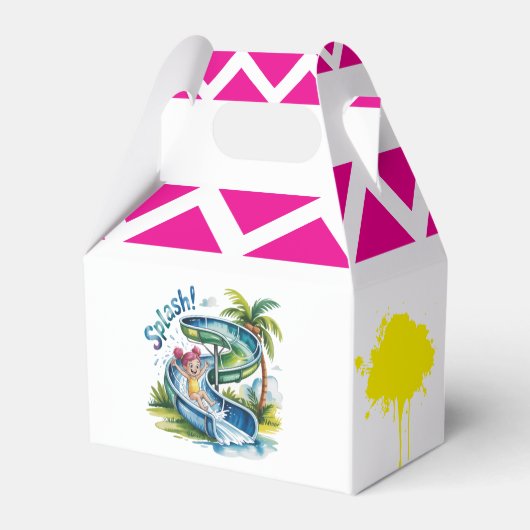 ウォータースライドスプラッシュガールバースデーパーティー フェイバーボックス (裏面サイド)
