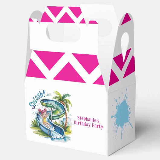 ウォータースライドスプラッシュガールバースデーパーティー フェイバーボックス (オープン)