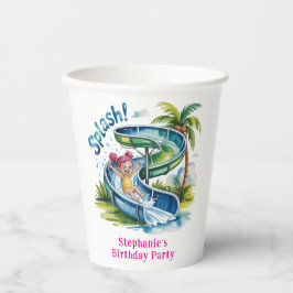 ウォータースライドスプラッシュガールバースデーパーティー 紙コップ