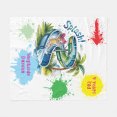 ウォータースライドスプラッシュガール誕生日パーティギフト フリースブランケット (正面(横))