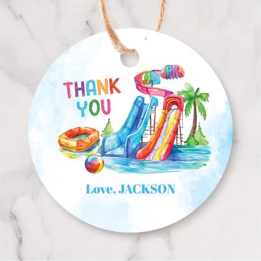 ウォータースライドスプラッシュ誕生日パーティーありがとう フェイバータグ