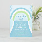 ウォータースライドバッシュサマー誕生日 招待状 (スタンド正面)