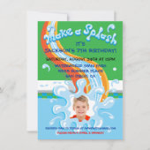 ウォータースライドパークプールパーティの招待状 招待状 (正面)