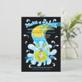 ウォータースライドパークプールパーティーの写真 招待状 (スタンド正面)