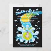 ウォータースライドパークプールパーティーの写真 招待状 (正面)