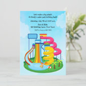 ウォータースライドパーク誕生日 招待状 (スタンド正面)