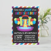 ウォータースライドパーティの招待状サマーバースデーパーティー 招待状 (スタンド正面)