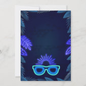 ウォータースライドパーティの招待状ネオンボーイ夏 招待状 (裏面)