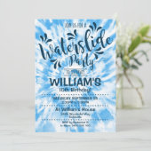 ウォータースライドパーティの招待状ブルー絞り染め 招待状 (スタンド正面)