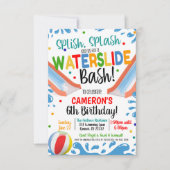 ウォータースライドパーティーの招待状 招待状 (正面)