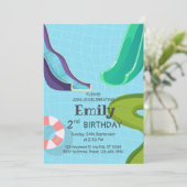 ウォータースライドプール誕生日パーティー、ウォータースライド 招待状 (スタンド正面)